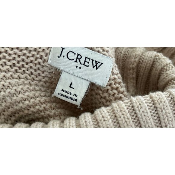 J.Crew Womens Turtleneck Chunky Knit Sweater Cotton Wool Ribbed Knit Long Sleeve - Picture 5 of 8